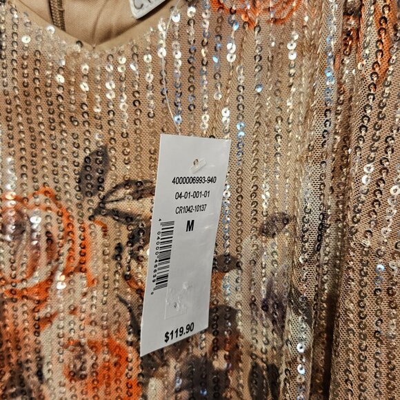 Cleo pink Sequin Flower Midi Dress - Picture 4 of 4